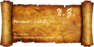 Neuman Zalán névjegykártya